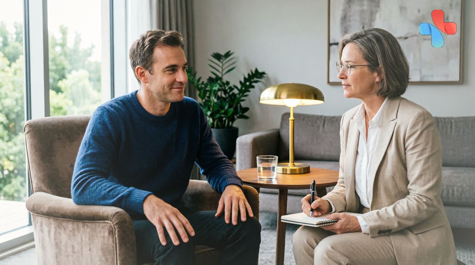 Мужчина на консультации с психологом
